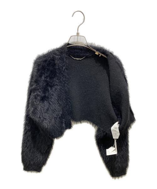 CELFORD（セルフォード）CELFORD (セルフォード) ファーライクニットボレロ ブラック サイズ:Fの古着・服飾アイテム