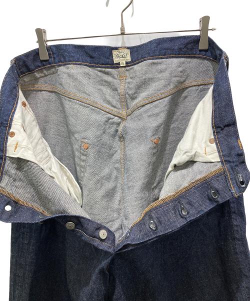 東洋エンタープライズ GOLD（ゴールド）東洋エンタープライズ GOLD (ゴールド) RECYCLED WASTE SUVIN COTTON YARN 11oz. DENIM 5POCKET WIDE PANTS インディゴ サイズ:W36の古着・服飾アイテム