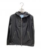 PRADAプラダ）の古着「ダブルジップアップナイロン パーカ ジャケット　29Z597　国内代理店表記 有」｜ブラック