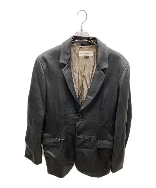 EMPORIO ARMANI（エンポリオアルマーニ）EMPORIO ARMANI (エンポリオアルマーニ) レザージャケット ブラック サイズ:50の古着・服飾アイテム