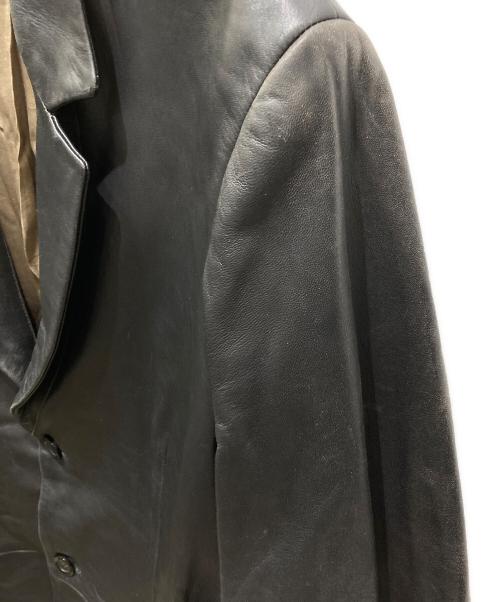 EMPORIO ARMANI（エンポリオアルマーニ）EMPORIO ARMANI (エンポリオアルマーニ) レザージャケット ブラック サイズ:50の古着・服飾アイテム