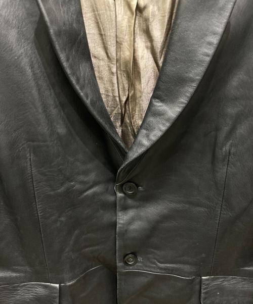 EMPORIO ARMANI（エンポリオアルマーニ）EMPORIO ARMANI (エンポリオアルマーニ) レザージャケット ブラック サイズ:50の古着・服飾アイテム