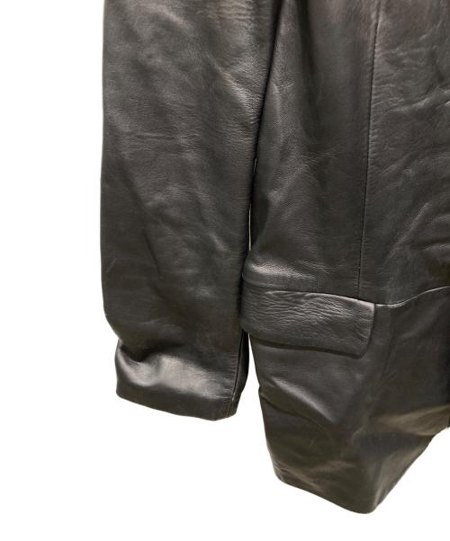 EMPORIO ARMANI（エンポリオアルマーニ）EMPORIO ARMANI (エンポリオアルマーニ) レザージャケット ブラック サイズ:50の古着・服飾アイテム