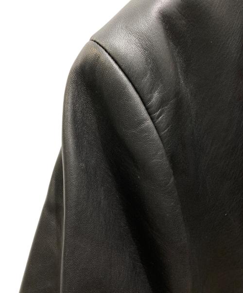 EMPORIO ARMANI（エンポリオアルマーニ）EMPORIO ARMANI (エンポリオアルマーニ) レザージャケット ブラック サイズ:50の古着・服飾アイテム