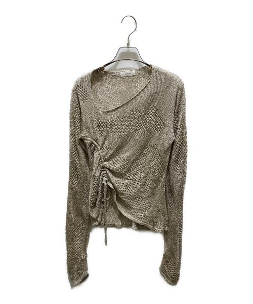 Knuth Marf（クヌースマーフ）Knuth Marf (クヌースマーフ) asymmetry sheer lame knit ベージュ サイズ:Fの古着・服飾アイテム