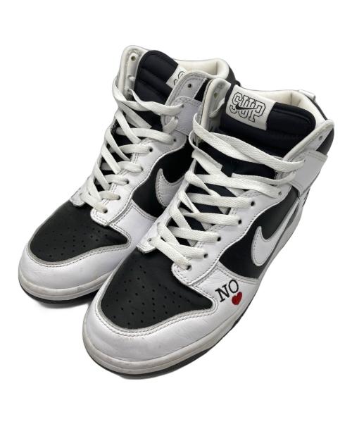 NIKE SB（ナイキエスビー）NIKE SB (ナイキエスビー) SUPREME (シュプリーム) ハイカットスニーカー　Dunk High By Any Means DN3741-002 ホワイト×ブラック サイズ:27の古着・服飾アイテム