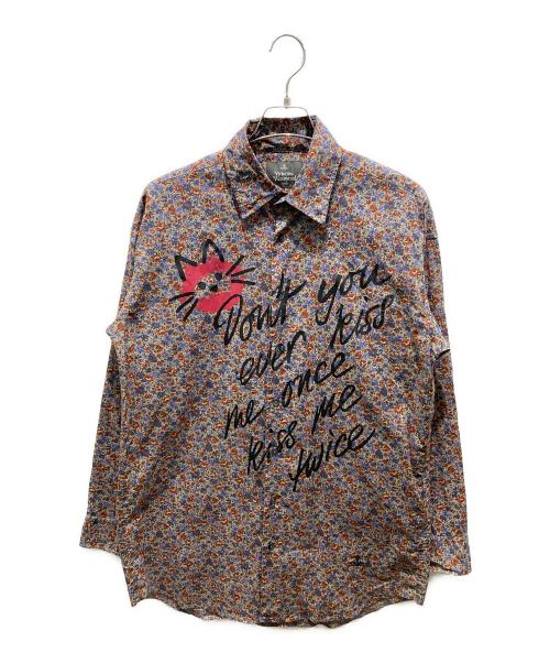 Vivienne Westwood man（ヴィヴィアン ウェストウッド マン）Vivienne Westwood man (ヴィヴィアン ウェストウッド マン) KISS ME KITTY FLORETS BIG SHIRT　VW-AV-76031 ネイビー サイズ:記載無しの為実寸参照の古着・服飾アイテム