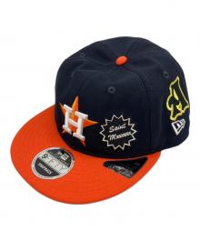 New Era×SAINT MICHAEL（ニューエラ×セントマイケル）の古着「キャップ　 Retro Crown 9FIFTY」｜ネイビー×オレンジ