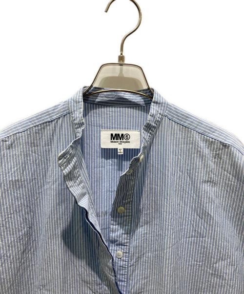 MM6 Maison Margiela（エムエムシックスメゾンマルジェラ）MM6 Maison Margiela (エムエムシックス メゾンマルジェラ) ストライプシャツワンピース　S52CT0389 ブルー サイズ:40の古着・服飾アイテム