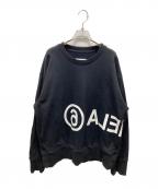 MM6 Maison Margielaエムエムシックスメゾンマルジェラ）の古着「リバースロゴオーバーサイズスウェット　S52GU0084」｜ブラック