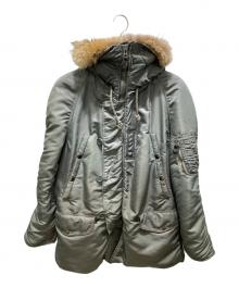 VINTAGE MILITARY（ヴィンテージ ミリタリー）の古着「N-3Bタイプコート　 黒タグ・50's southern athletics社製」｜グリーン