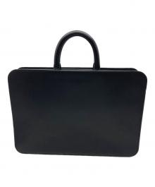 土屋鞄（ツチヤカバン）の古着「ブラックヌメ スクエアバッグ」｜ブラック