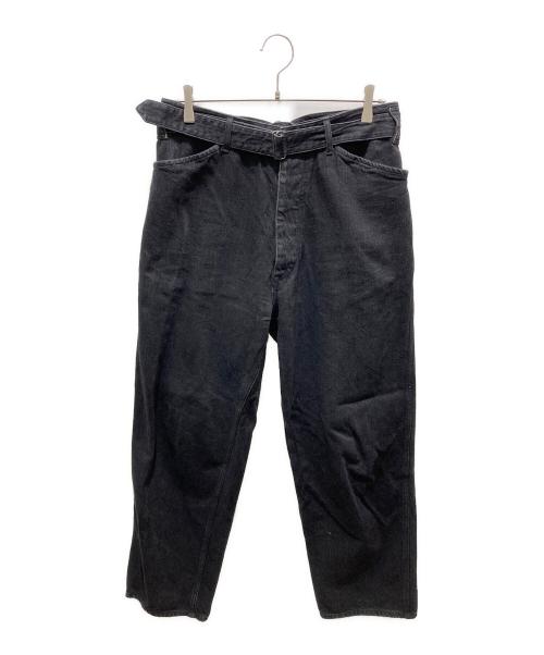 COMOLI（コモリ）COMOLI (コモリ) デニムベルテッドパンツ ブラック サイズ:2の古着・服飾アイテム