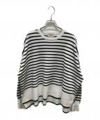 UNITED ARROWSユナイテッドアローズ）の古着「ボーダーニット」｜ブラック×ホワイト