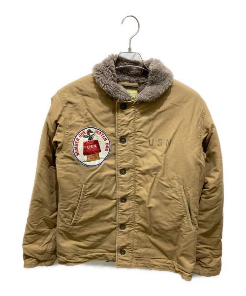 PEANUTS（ピーナッツ）PEANUTS (ピーナッツ) BUZZ RICKSON'S (バズリクソンズ) N-1 デッキジャケット カーキ サイズ:Lの古着・服飾アイテム