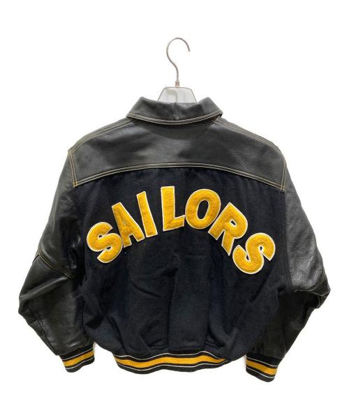 sailors（セイラーズ）sailors (セイラーズ) レザー切替スタジャン ブラック サイズ:記載無しの為実寸参照の古着・服飾アイテム