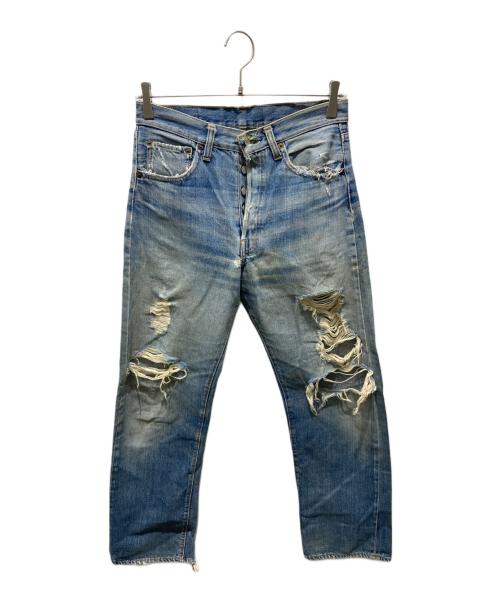 LEVI'S（リーバイス）LEVI'S (リーバイス) 66前期デニムパンツ　ボタン裏6 ポケットシングルステッチ スモールE 75年製 インディゴ サイズ:記載無しの為実寸参照の古着・服飾アイテム