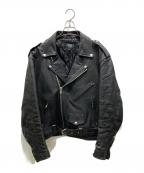 HORN WORKSホーンワークス）の古着「レザーライダースジャケット」｜ブラック