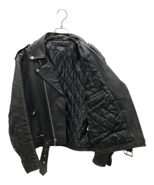 HORN WORKS（ホーンワークス）HORN WORKS (ホーンワークス) レザーライダースジャケット ブラック サイズ:Lの古着・服飾アイテム