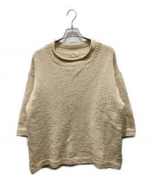 Mcmachan Woolen（マクマーンウーレン）の古着「半袖ロールネックニット」｜ベージュ