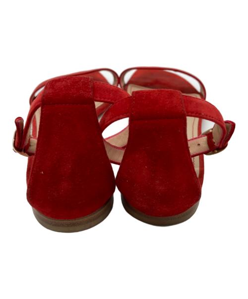 Manolo Blahnik（マノロブラニク）Manolo Blahnik (マノロブラニク) フラットサンダル レッド サイズ:38 1/2の古着・服飾アイテム