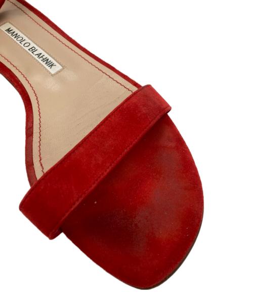 Manolo Blahnik（マノロブラニク）Manolo Blahnik (マノロブラニク) フラットサンダル レッド サイズ:38 1/2の古着・服飾アイテム