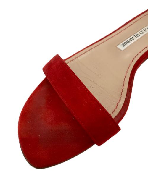 Manolo Blahnik（マノロブラニク）Manolo Blahnik (マノロブラニク) フラットサンダル レッド サイズ:38 1/2の古着・服飾アイテム