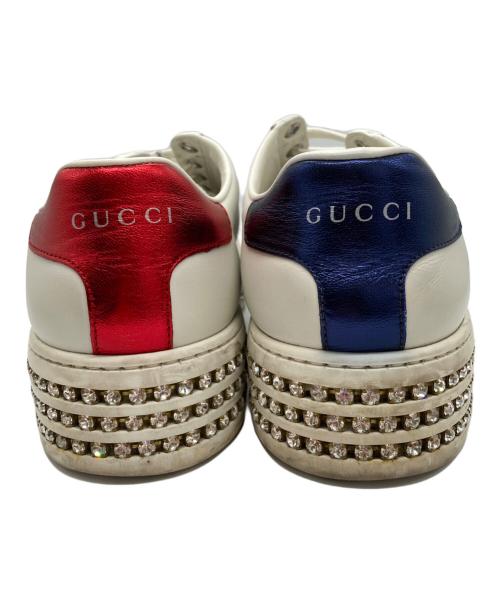 GUCCI（グッチ）GUCCI (グッチ) プラットフォームエーススニーカー　505995 ホワイト サイズ:37 1/2の古着・服飾アイテム