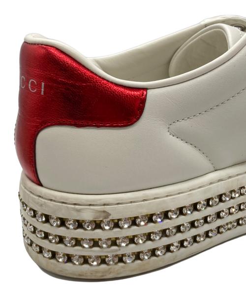 GUCCI（グッチ）GUCCI (グッチ) プラットフォームエーススニーカー　505995 ホワイト サイズ:37 1/2の古着・服飾アイテム