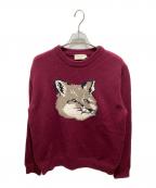 maison kitsuneメゾンキツネ）の古着「FOX HEAD PULLOVER」｜ボルドー