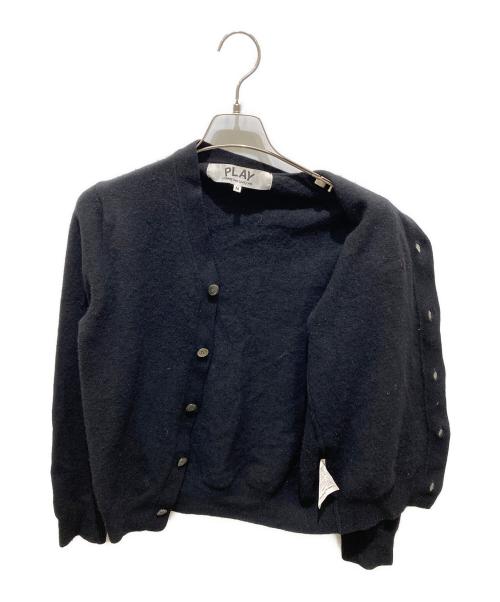 PLAY COMME des GARCONS（プレイコムデギャルソン）PLAY COMME des GARCONS (プレイコムデギャルソン) ニットカーディガン ブラック サイズ:Mの古着・服飾アイテム