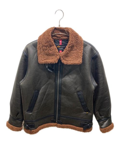 ALPHA（アルファ）ALPHA (アルファ) フェイクムートンジャケット ブラウン サイズ:Mの古着・服飾アイテム