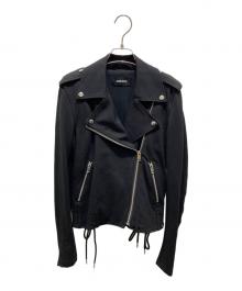 DIESEL（ディーゼル）の古着「スウェットライダースジャケット」｜ブラック
