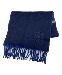 LOEWE（ロエベ）の古着「ウールフリンジマフラー」｜ブルー