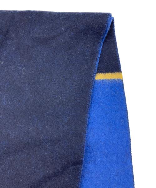 LOEWE（ロエベ）LOEWE (ロエベ) ウールフリンジマフラー ブルーの古着・服飾アイテム