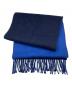 LOEWE (ロエベ) ウールフリンジマフラー ブルー：19000円