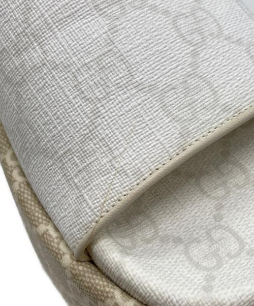 GUCCI（グッチ）GUCCI (グッチ) キャンバス×レザー サンダ　GGプラットフォーム　701153 ベージュ サイズ:35 1/2の古着・服飾アイテム