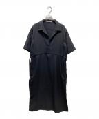 theory luxeセオリーリュクス）の古着「ロング丈ショートスリーブシャツワンピース　03-2205522-050-038」｜ブラック