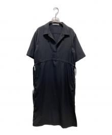 theory luxe（セオリーリュクス）の古着「ロング丈ショートスリーブシャツワンピース　03-2205522-050-038」｜ブラック