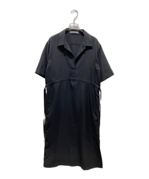 theory luxe（セオリーリュクス）theory luxe (セオリーリュクス) ロング丈ショートスリーブシャツワンピース　03-2205522-050-038 ブラック サイズ:38の古着・服飾アイテム