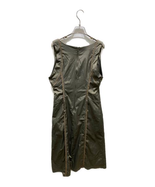 TRUNK HIROKO KOSHINO（トランク ヒロコ コシノ）TRUNK HIROKO KOSHINO (トランク ヒロコ コシノ) ノースリーブワンピース　RSEEV-74330 カーキ サイズ:40の古着・服飾アイテム