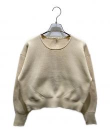 NOLLEY'S（ノーリーズ）の古着「《手洗い可能》ミニパール片畦プルオーバーニット　3-0058-6-02-086」｜ベージュ