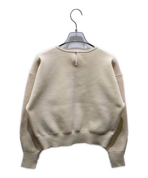 NOLLEY'S（ノーリーズ）NOLLEY'S (ノーリース) 《手洗い可能》ミニパール片畦プルオーバーニット　3-0058-6-02-086 ベージュ サイズ:FREEの古着・服飾アイテム