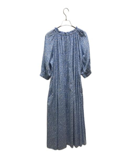 MAYSON GREY（メイソングレイ）MAYSON GREY (メイソングレイ) インドボイルギャザーネックワンピース ブルー×ホワイト サイズ:2の古着・服飾アイテム