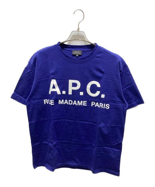 A.P.C.（アーペーセー）A.P.C. (アーペーセー) ロゴプリントTシャツ　4114413 ブルー サイズ:Lの古着・服飾アイテム
