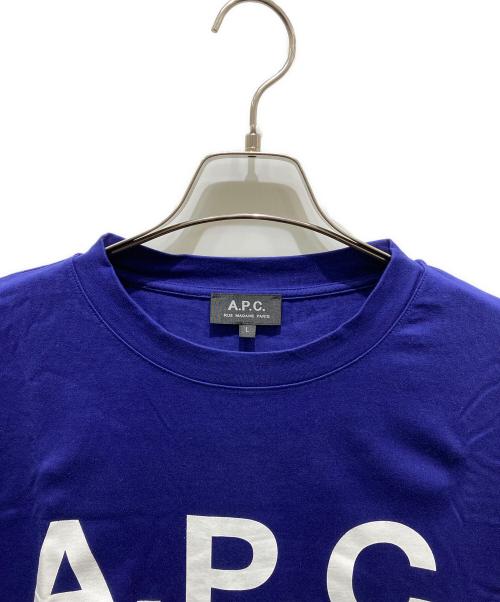 A.P.C.（アーペーセー）A.P.C. (アーペーセー) ロゴプリントTシャツ　4114413 ブルー サイズ:Lの古着・服飾アイテム