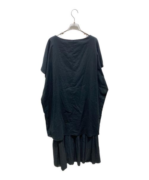 mizuiro-ind（ミズイロインド）mizuiro-ind (ミズイロインド) シアー切替ワンピース ネイビー サイズ:記載無しの為実寸参照の古着・服飾アイテム