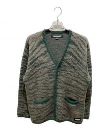 NEIGHBORHOOD（ネイバーフッド）の古着「TIGER PATTERN MOHAIR CARDIGAN」｜グリーン
