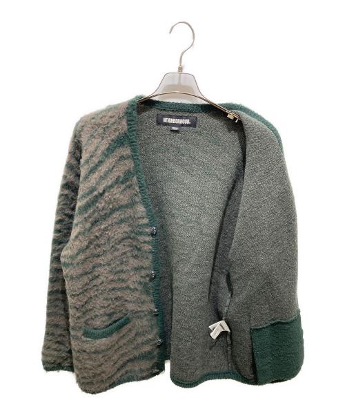 NEIGHBORHOOD（ネイバーフッド）NEIGHBORHOOD (ネイバーフッド) TIGER PATTERN MOHAIR CARDIGAN グリーン サイズ:Mの古着・服飾アイテム