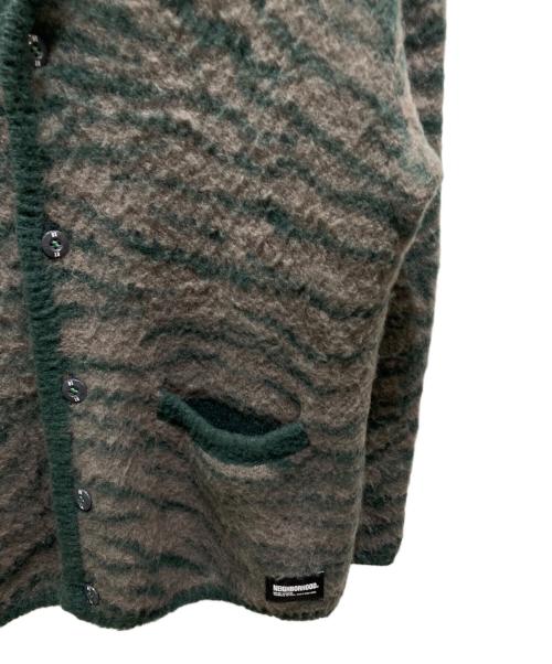 NEIGHBORHOOD（ネイバーフッド）NEIGHBORHOOD (ネイバーフッド) TIGER PATTERN MOHAIR CARDIGAN グリーン サイズ:Mの古着・服飾アイテム